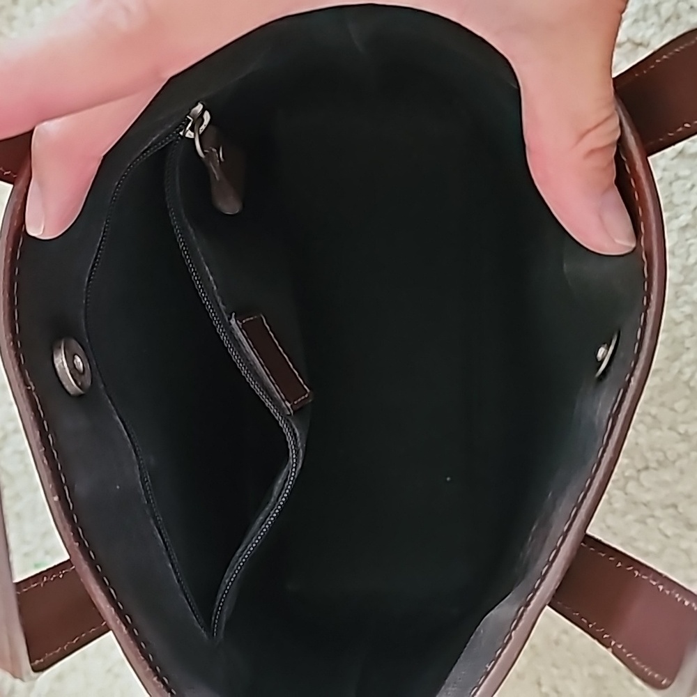Burberry Beige Plaid Canvas Mini Tote with Brown Leather Trim - Picture 7 of 8